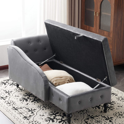 Grey Upholstered Chaise Lounge