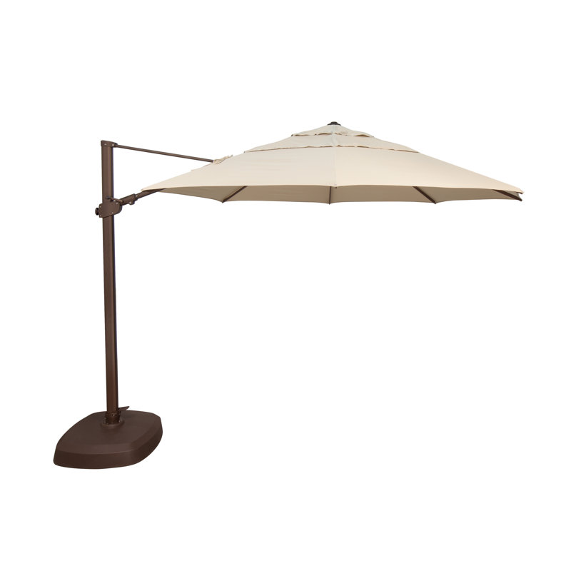 Parasol en porte-à-faux 12,3 pi Sunbrella®, Toile Sunbrella® beige antique, Bronze