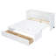 Lit escamotable double avec port USB et grand tiroir, blanc-130125437