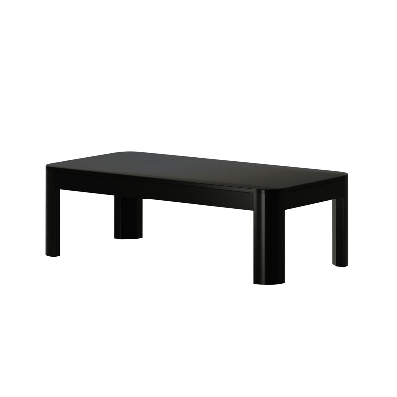 Toriano Solid Wood Single Coffee Table, Black, 15" H x 48" L x 24" W