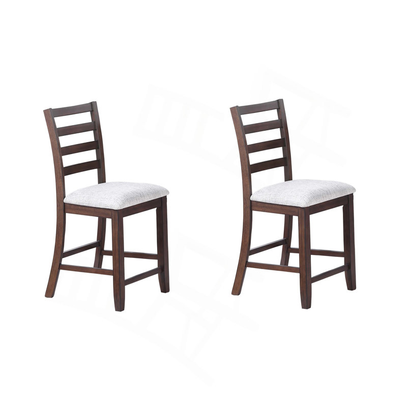 Ensemble de chaises à hauteur de comptoir 2 pièces à hauteur de comptoir avec dossier rembourré et pieds courbés