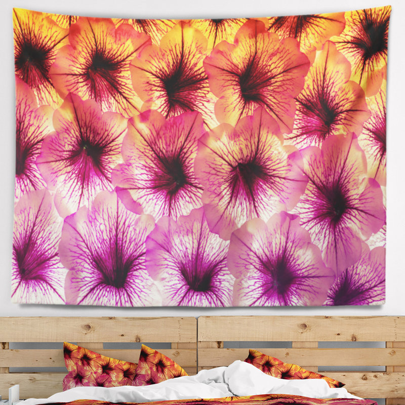 Tapisserie florale à motif floral, H 68 po x l 80 po
