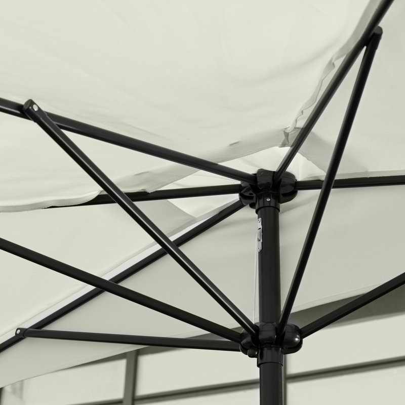 Parasol de plage 90,6 "avec manivelle Stanislao, Crème