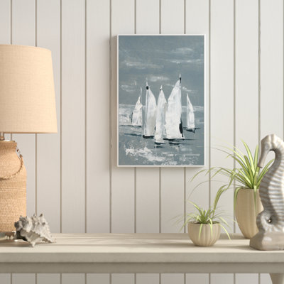 Voiliers blancs - reproduction de peinture acrylique