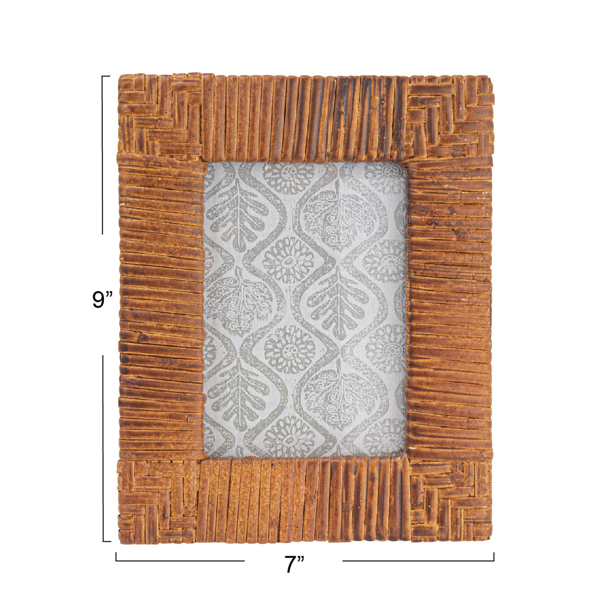Kitt Wicker / Rattan Picture Frame, 6" x 4", Natural Stained