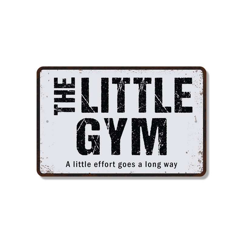 Enseigne en plastique style rétro Little Gym 11 po x 17 po