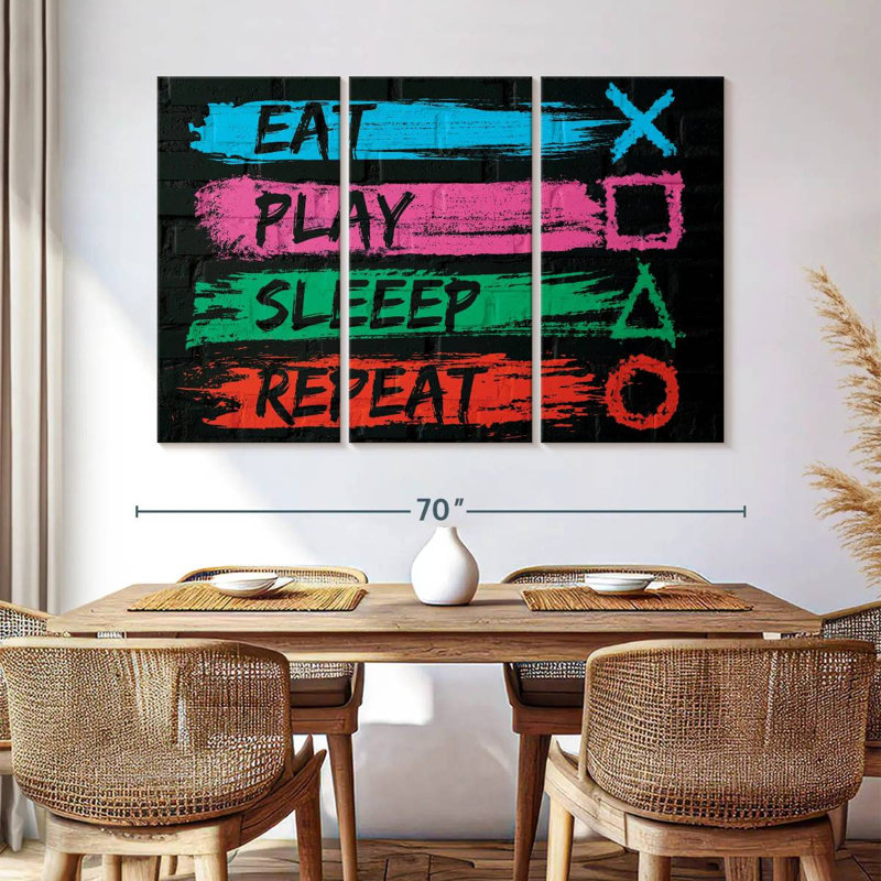 Senne Eat Play Sleep Repeat, 42" H x 65" W