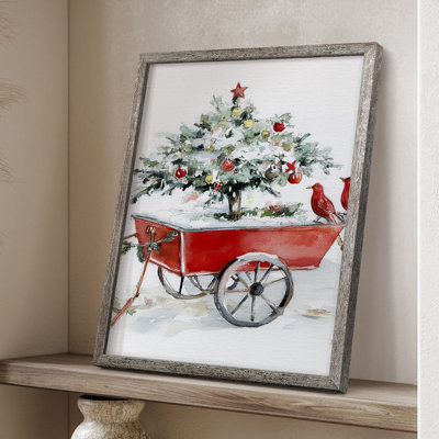 «Christmas Holiday Art Cxxxvii», reproduction d'art encadrée - bois massif