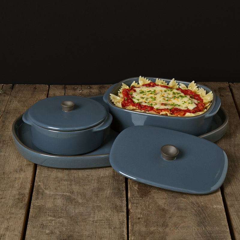 Ensemble de plats à cuisson en grès 5 pièces Danemark Tools for Cooks, Bleu