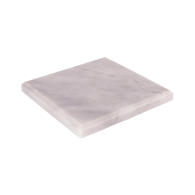 Marble Square 6 Piece Coaster Set, White