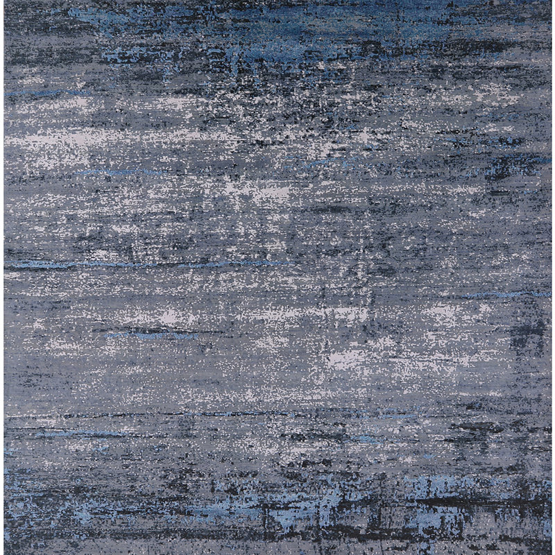 Tapis bleu / brun Brantice, Carré 4 pi