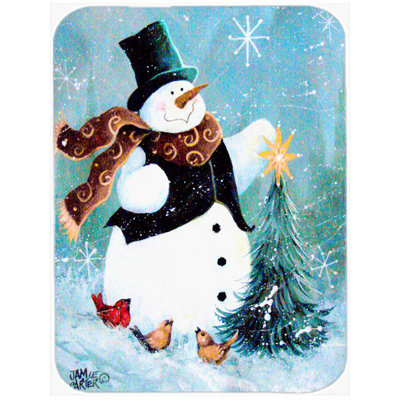 Silloth Tree Friends Snowman Glass Cutting Board