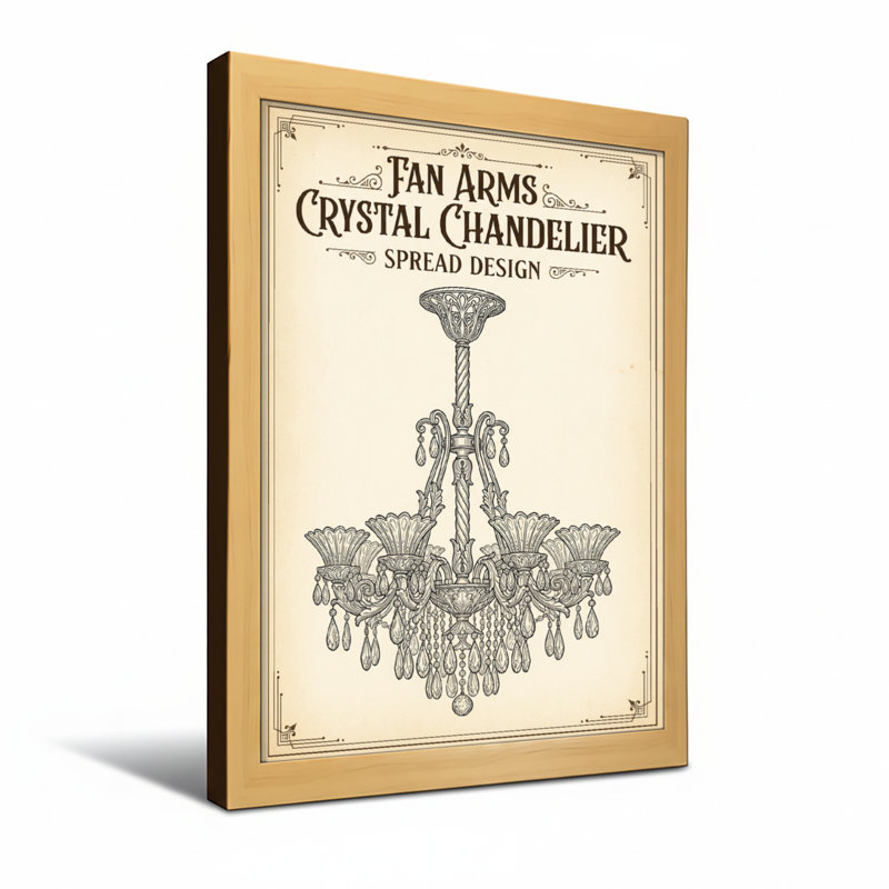 chandelier Fan Arms Crystal Chandelier Spread Design, Wrapped Canvas, Does Not Apply, 18" H x 12" W