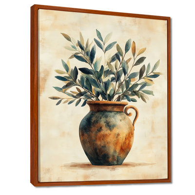 Olive, toile, art mural urne antique, Michelia