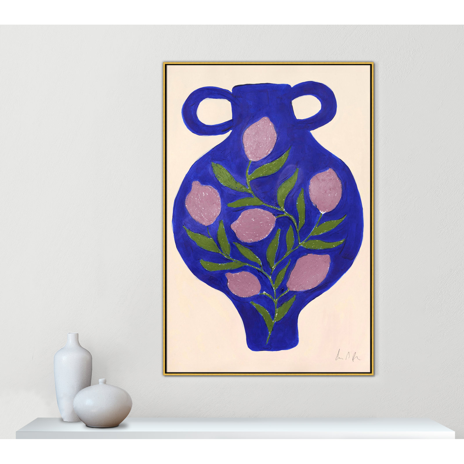 Vase No. 03 Print by Camilla Bergqvist, Gold, 61.5" H x 41.5" W