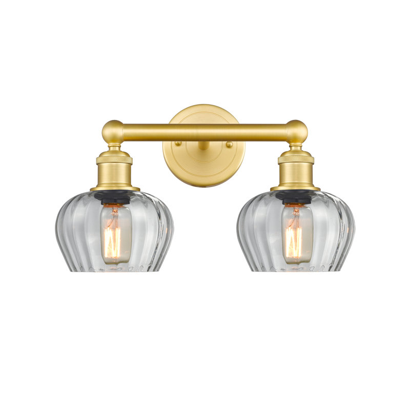 Éclairage pour meuble-lavabo à 2 lumières, Or satiné, Transparent