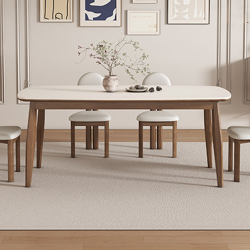 Solid Wood Base Dining Table, 35.43" W x 70.87" L