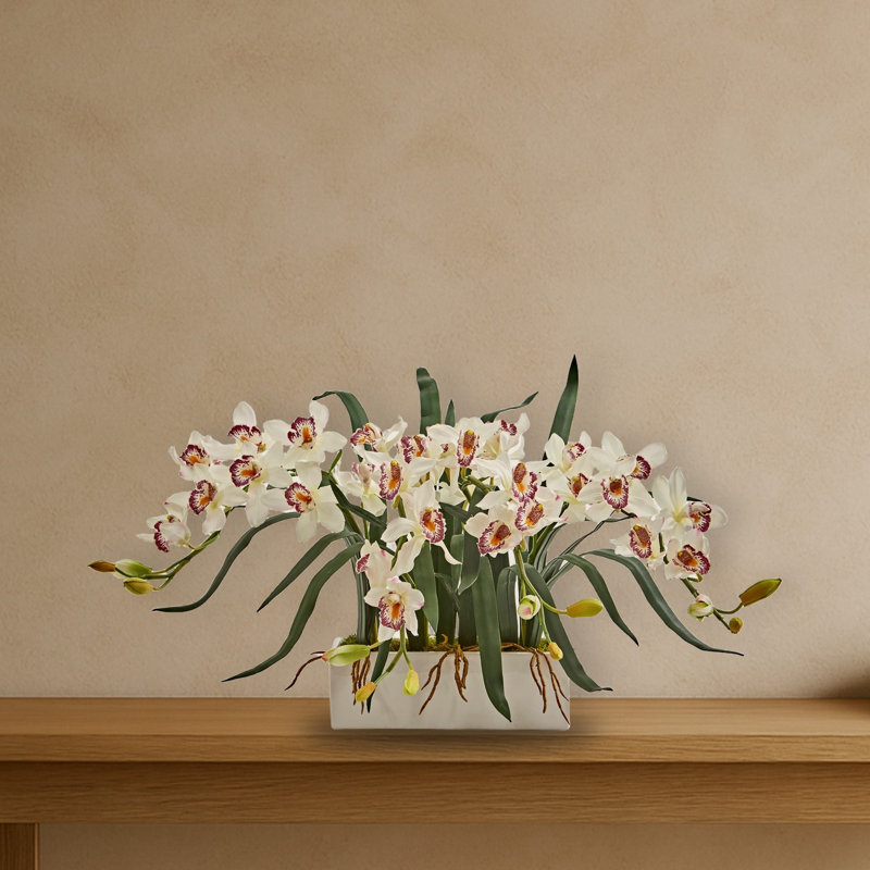 Cymbidium Artificial Arrangement in Vase