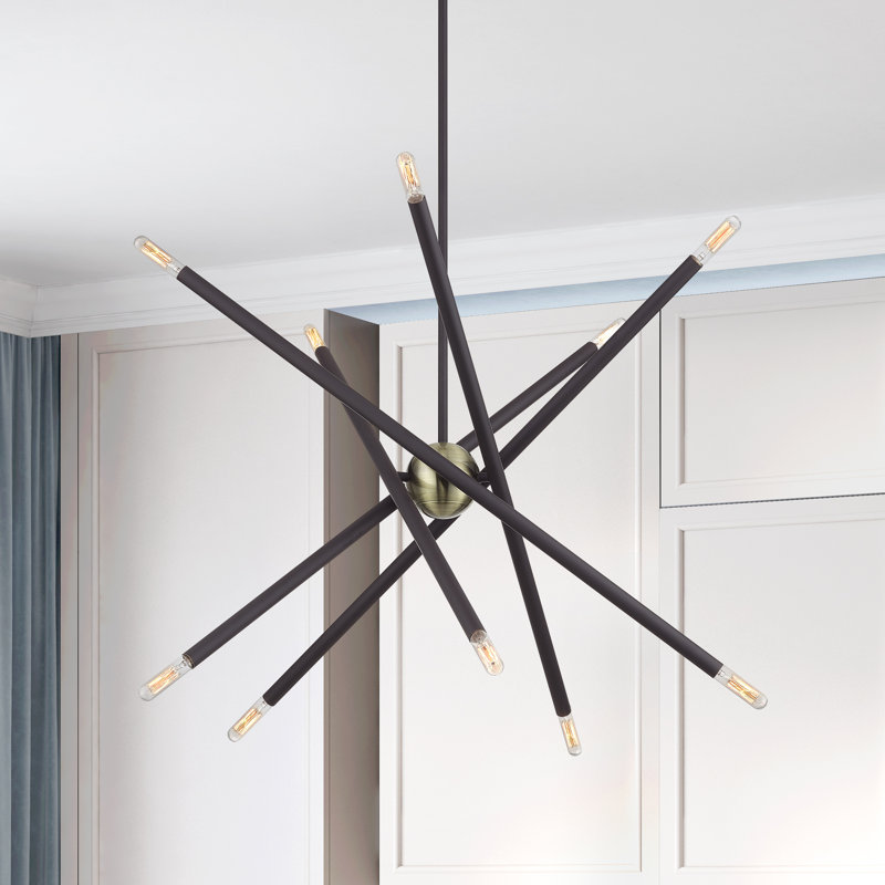 Lustre moyen 10 lumières bronze, Noir