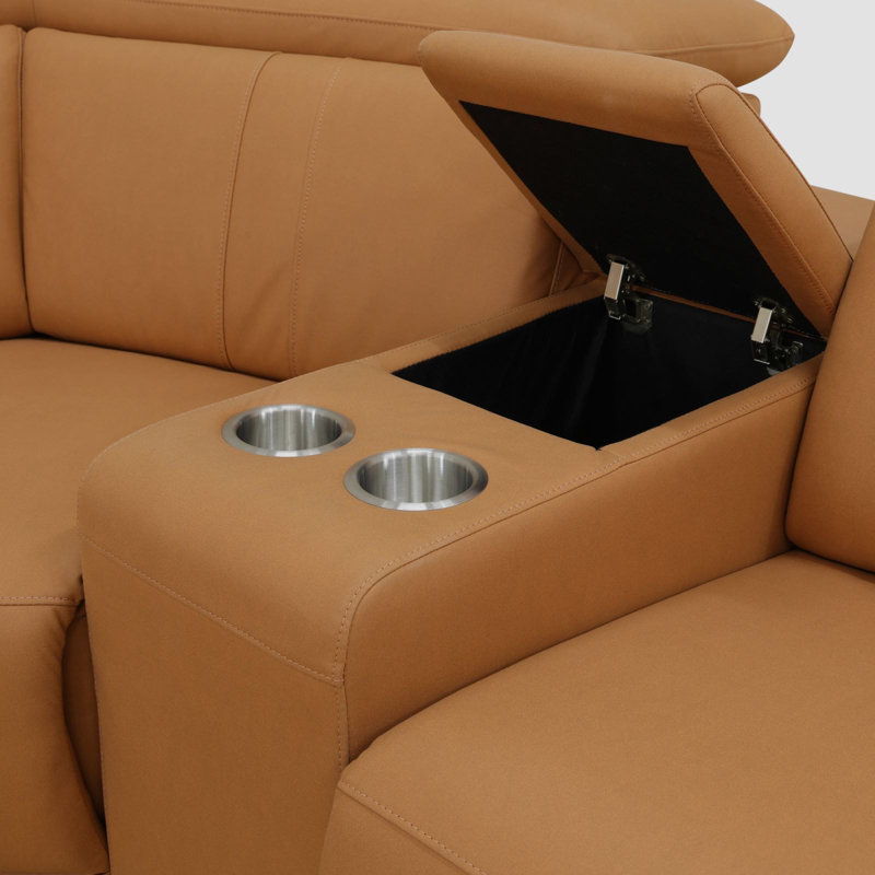 Canapé modulaire inclinable en cuir 6 pièces avec dossier réglable Gabby