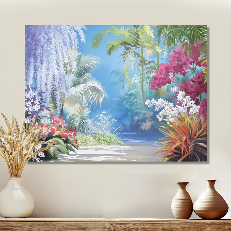 Tropical Garden View of Heaven II - Botanicals, impression murale sur métal, H 12 po x l 20 po x P 0,84 po