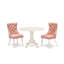 Ensemble de salle à manger 3 pièces composé d'une table de cuisine ronde avec Dropleaf et 2 chaises Parson rembourrées, lin blanc-982075672-982075757