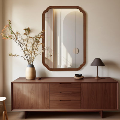 Ali Solid Wood Scalloped Wall Mirror