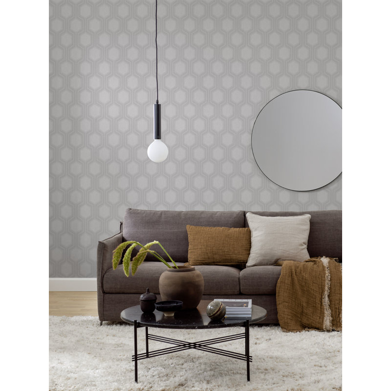 Boråstapeter Graphic Hexagon Wallpaper, Gray