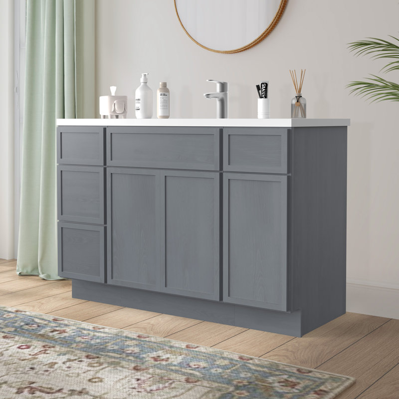 48'' Single Bathroom Vanity Base Only, Silver