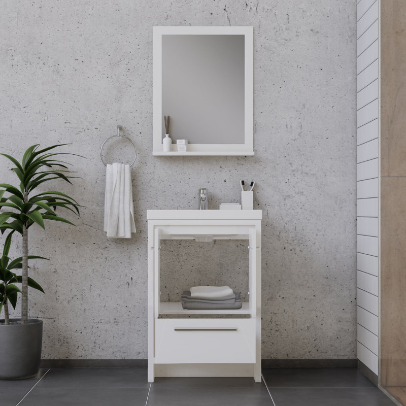 Ensemble de meuble-lavabo simple 24 po Feike, Blanc