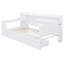 Lit de jour simple en bois de pin avec 3 tiroirs et bureau intégré, idéal pour économiser de l'espace et une utilisation multifonctionnelle dans les chambres à coucher.-1190906915-1190906914