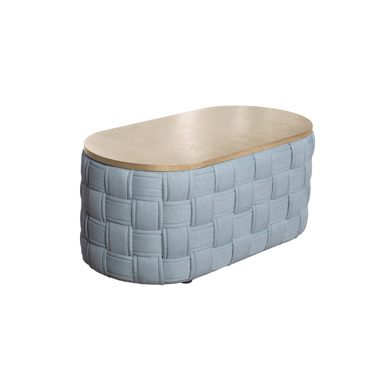 Light Teal Chenille Coffee Table