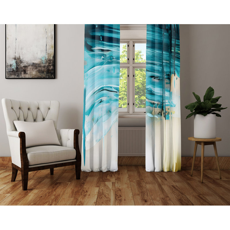 Paire de rideaux semi-transparents en polyester Kimbol, L 20 po x L 61 po