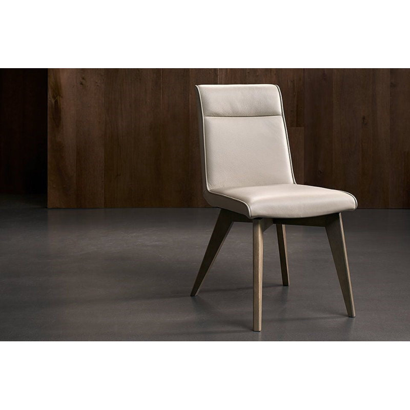 Chaise en cuir Aileen, beige