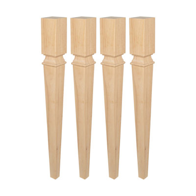 Pattes pour îlot en bois de chêne massif H 35 1/2 po x l 3 1/2 po Comisha, paquet de 4