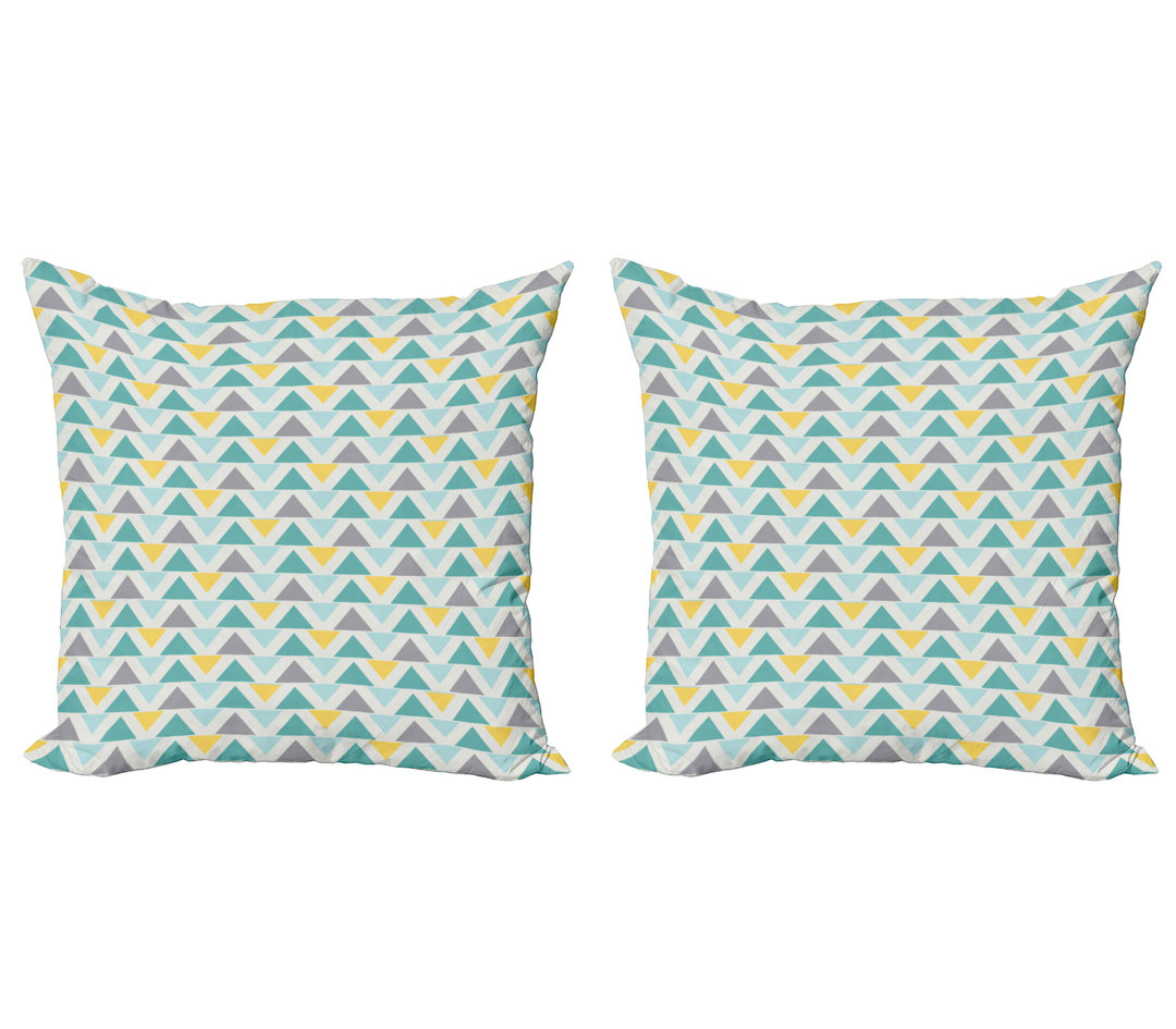 Dekokissen Kissenbezug, Chevron Retro Style, Geometrisch, Seafoam Gelb Grau