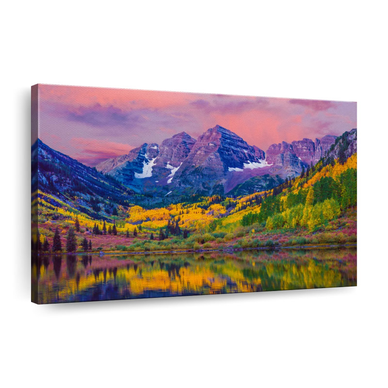 Maroon Bells Autumn Beauty sur toile, H 8 po x l 12 po x P 1 po