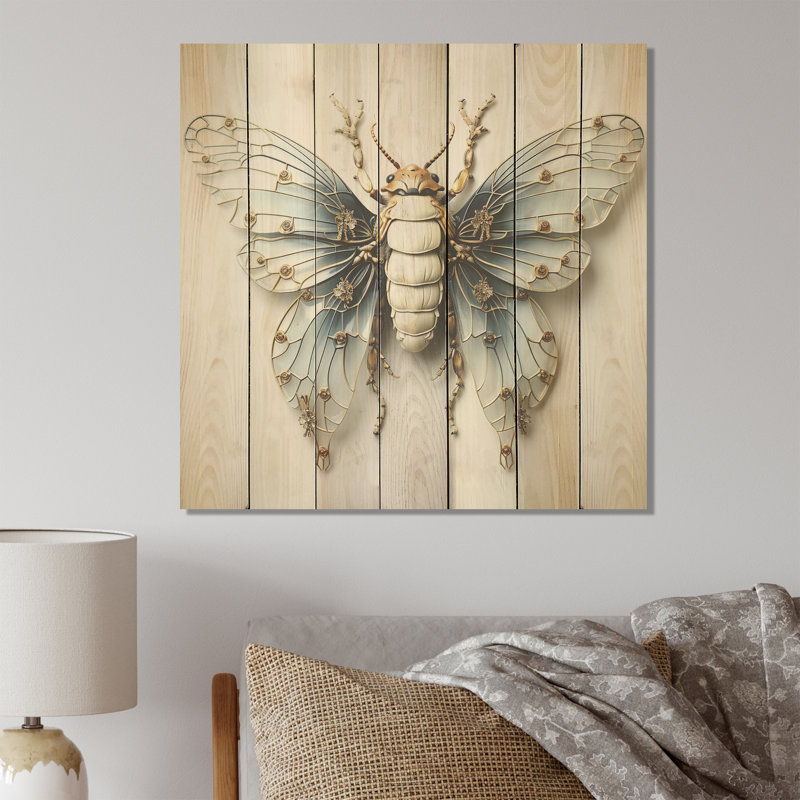 Captivating Moths Insect IV - Insectes et insectes sur bois, H 15 po x l 15 po