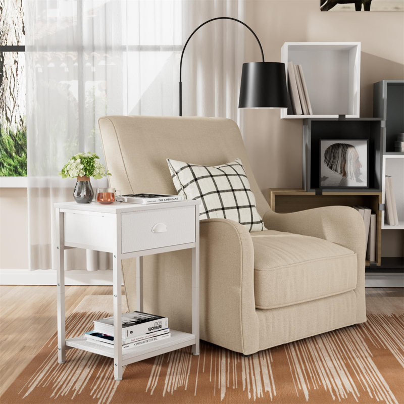 Ensemble de tables de bout avec rangement Frame, Blanc