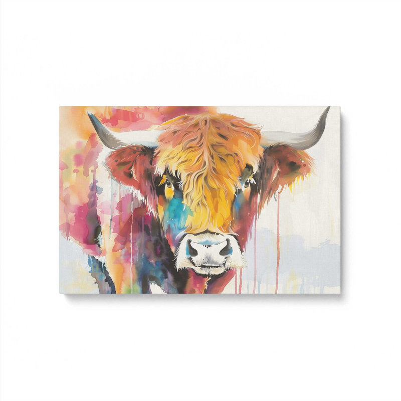 Highland peint, H 12 po x l 18 po, Toile tendue, Ne s’applique pas