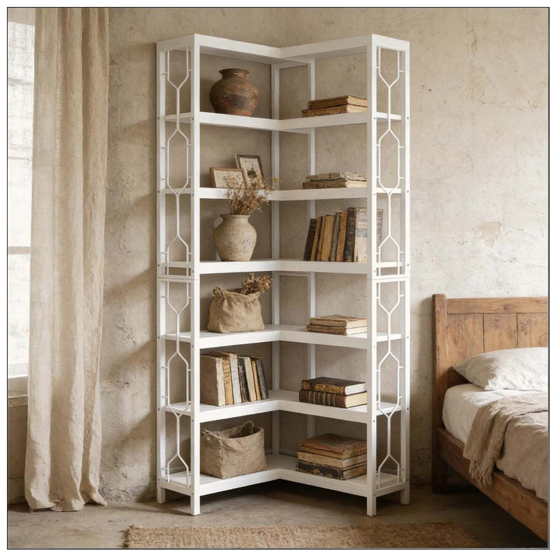 White Corner Bookcase