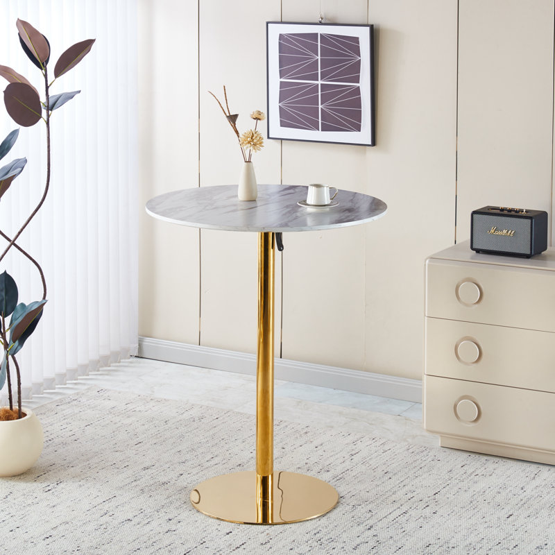 Table de bar 31,5 "pliable GOLDEN ET BLANC Tulip Bar Mid-Century pour 2 à 4 personnes