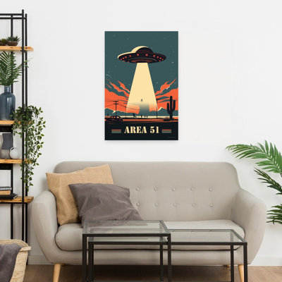 Area 51 UFO Abstract Contemporary Landscape Nature Wall Art Print