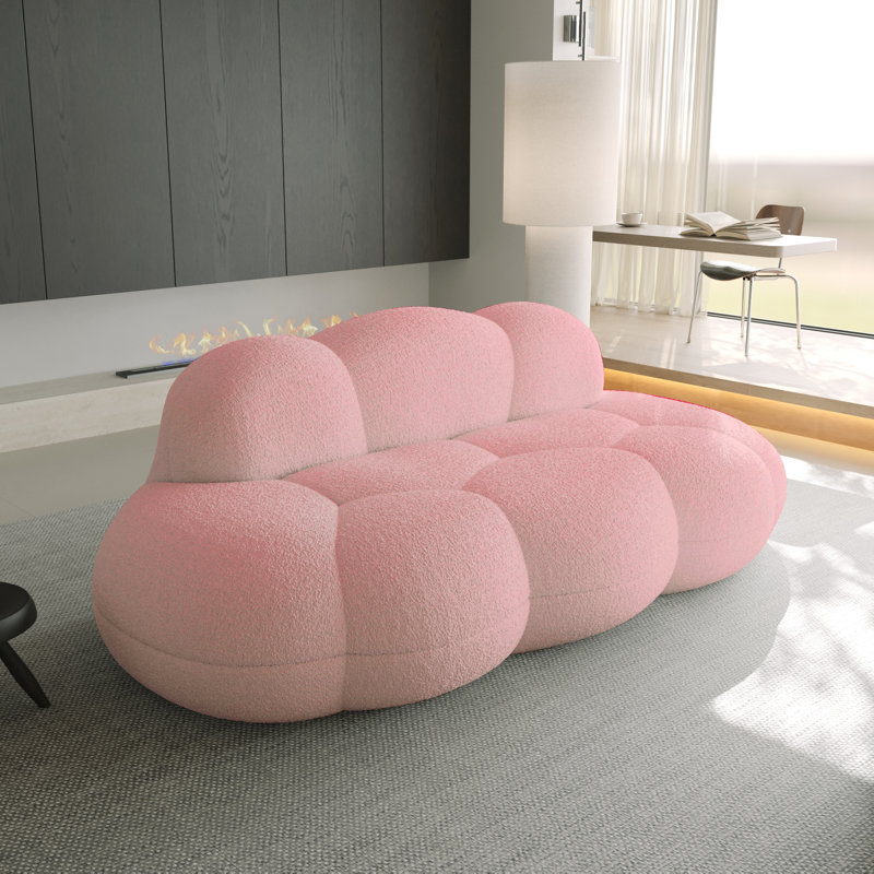 Fauteuil à billes incurvé moderne à 3 places Shirley, Rose