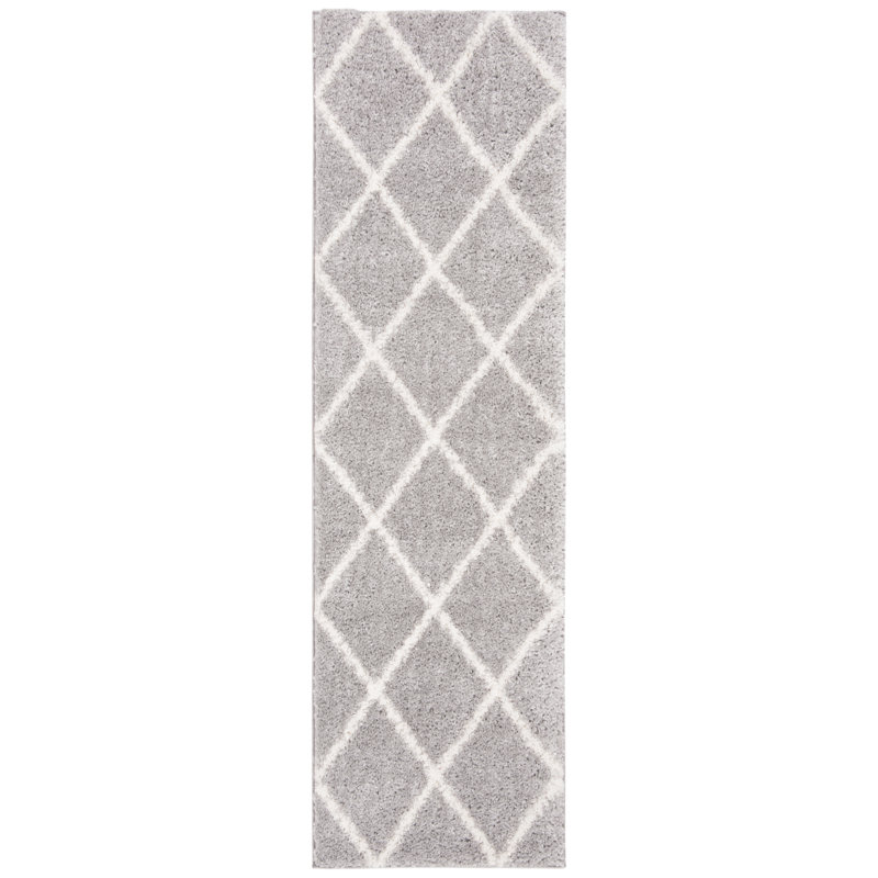 Keana Geometric Gray/Cream Area Rug, Runner 2'3" x 7'