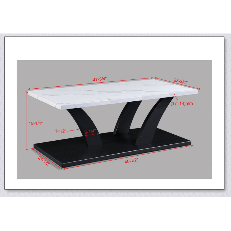Ensemble de cocktail moderne blanc et noir 3 pièces avec plateau en faux marbre et tables de bout assorties pour un salon élégant