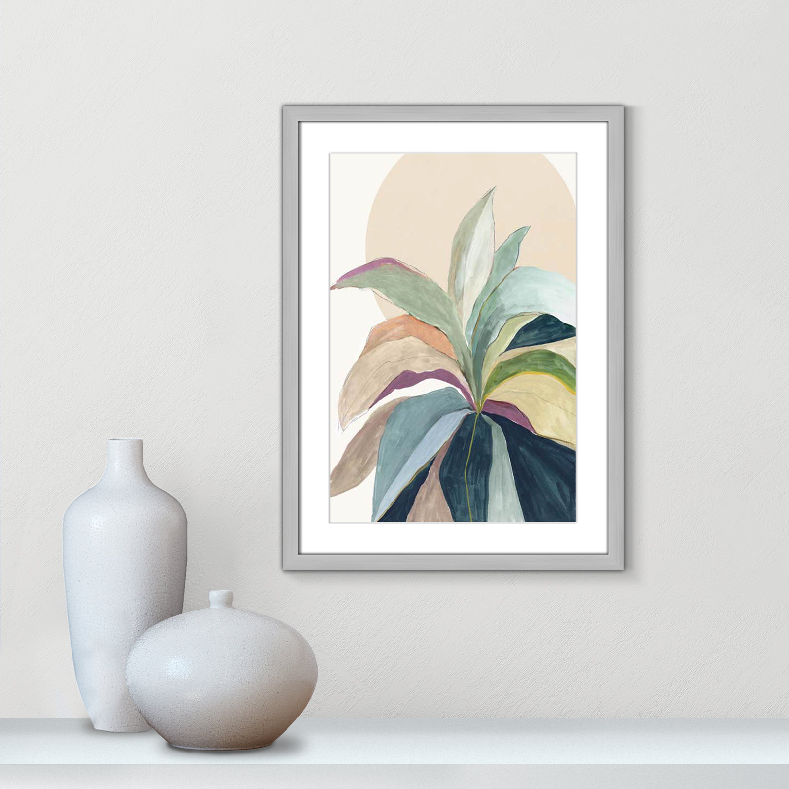 Sherbrooke Sunny Bright Leaves II by Asia Jensen Print, Yes, Silver Single Picture Frame, 23" H x 17" W x 1.25" D