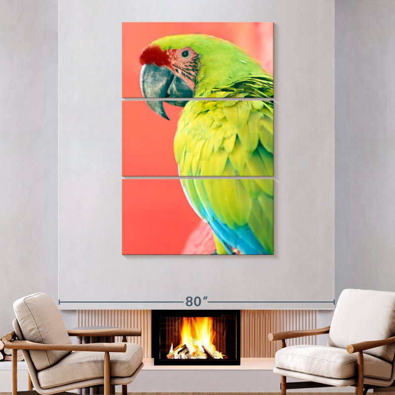 Brampt Green Macaw, 74" H x 48" W