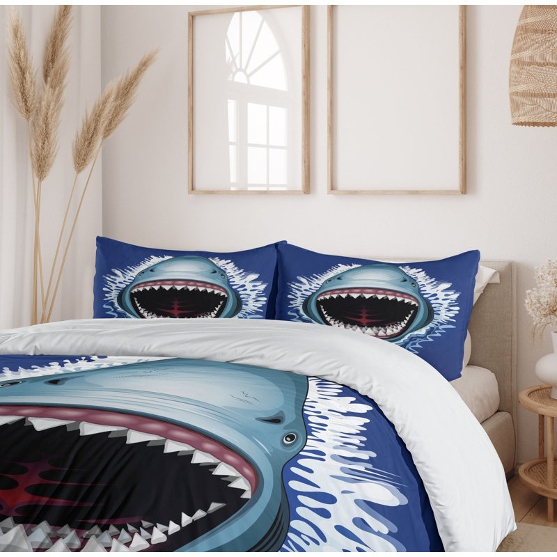 Shark Modern & Contemporary Polyester Duvet Cover, Twin
