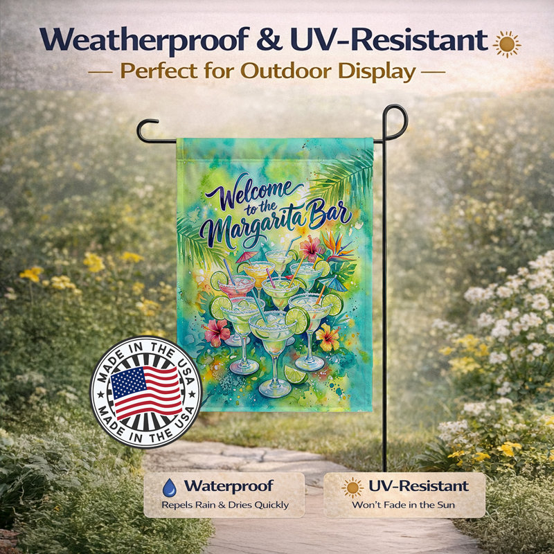 Welcome Garden Flag, Garden Size, Margarita Bar
